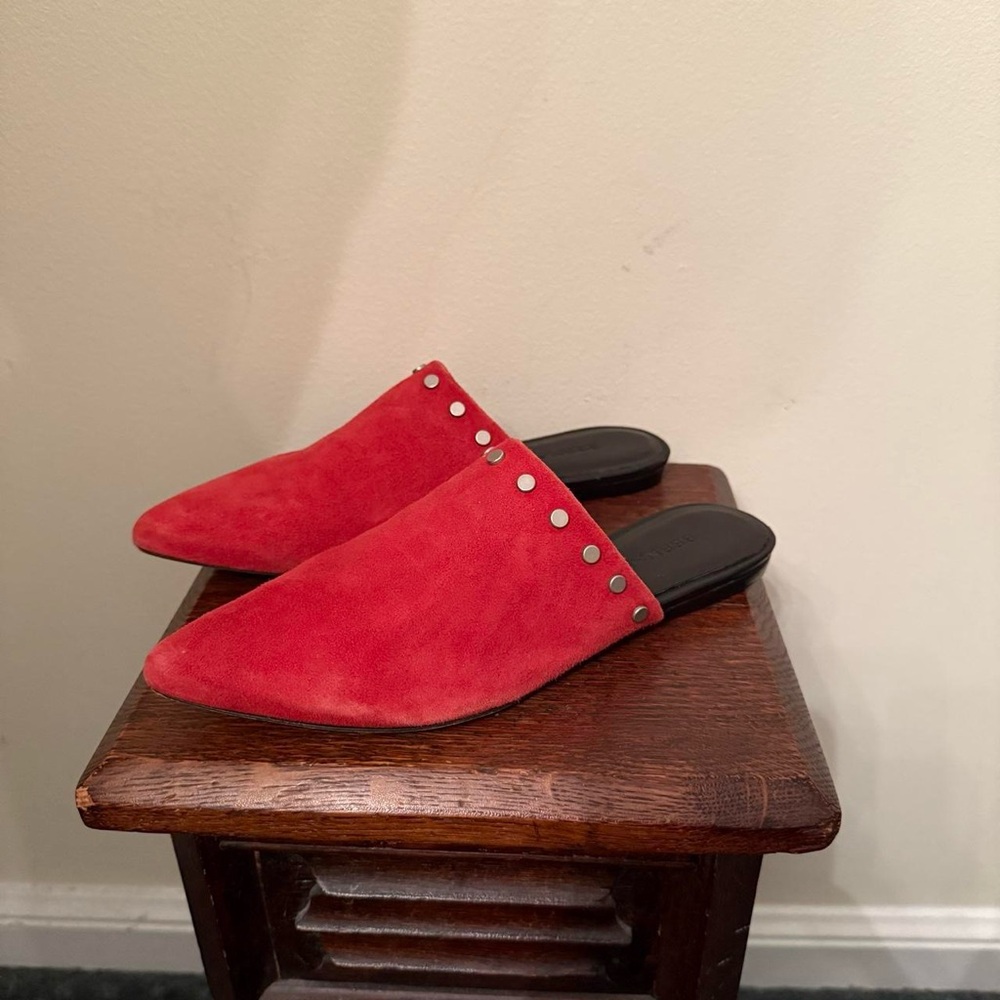 Bernardo Annie Red Suede Studded Mule
